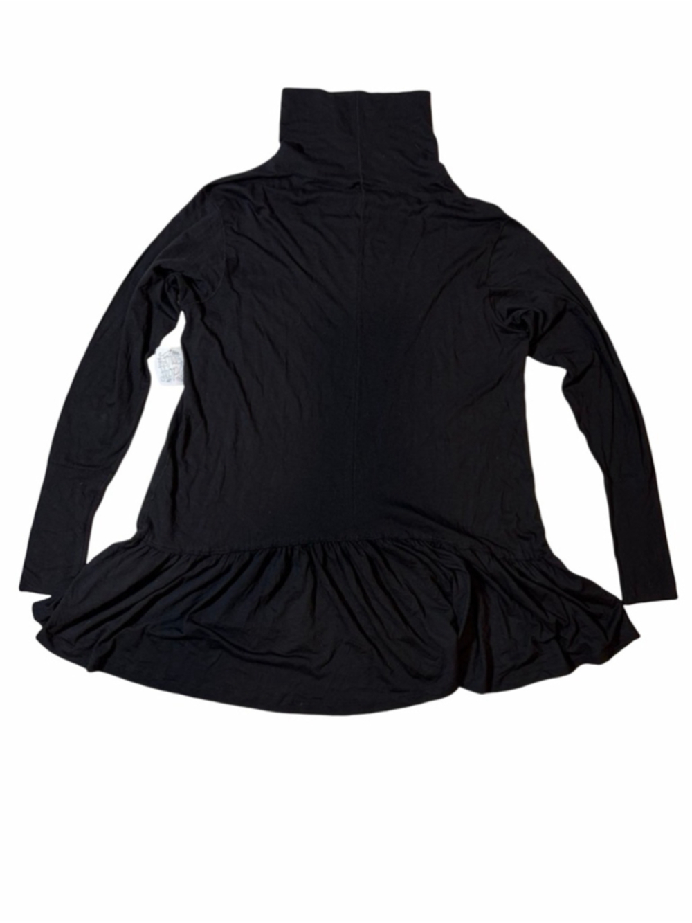 Free People Black Mock Neck Peplum Tunic Top NWT Boho Balletcore S